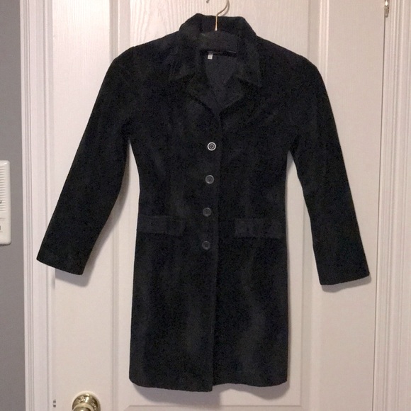 Le Chateau Junior Girl Black Faux Fur 3/4 Length Blazer - Picture 1 of 4